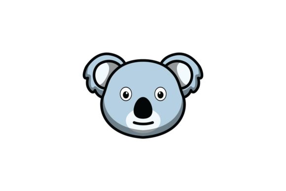 Animal Koala Head Illustration: A Charming Vector for Modern Brands