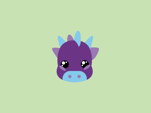 Kawaii Animal Purple Dinosaur Icon: A Playful Design Asset